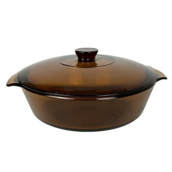 Anchor Hocking Amber Glass 2 Qt Casserole Baking Dish With Lid - Picture 3 of 7
